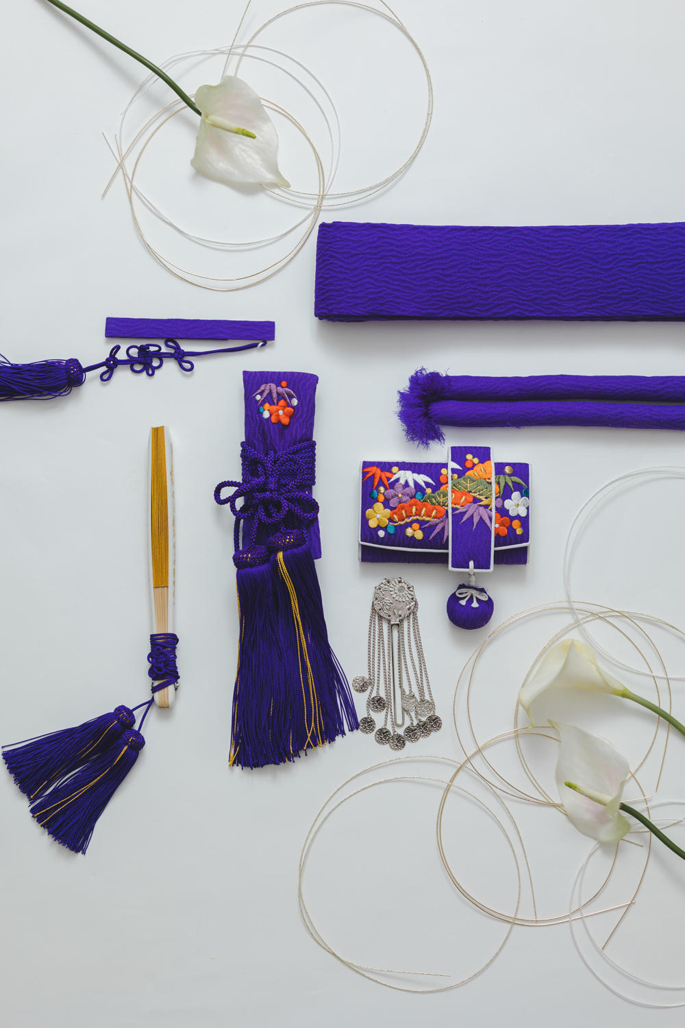 和装小物５点セット　青紫「OP3_017」スライド1